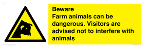 Beware Farm animals can be dangerous. Visitors are advised not to interfere with animals